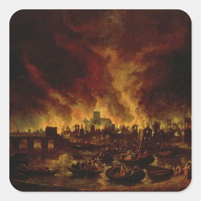 The Great Fire of London in 1666 Square Sticker (Front)