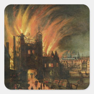 The Great Fire of London (September 1666) with Lud Square Sticker