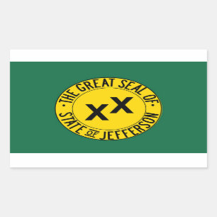 The great flag of the State of Jefferson, USA Rectangular Sticker