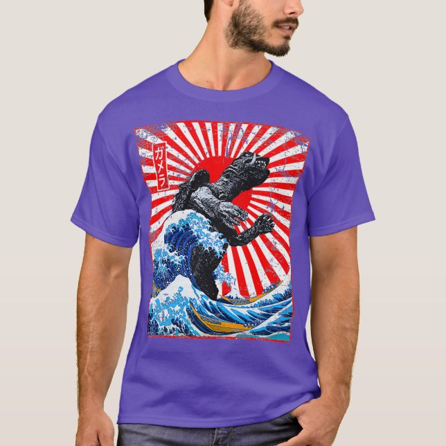 THE GREAT GAMERA WAVE OFF KANAGAWA Premium T-Shirt (Front)