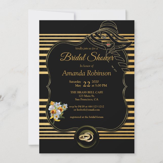 The Great Gatsby Bridal Shower Invitation (Front)