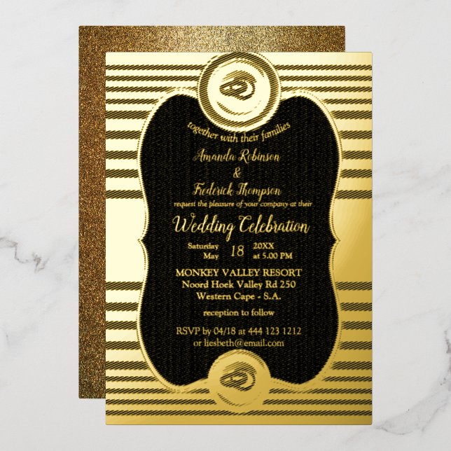The Great Gatsby Inspiration Foil Invitation (Front/Back)