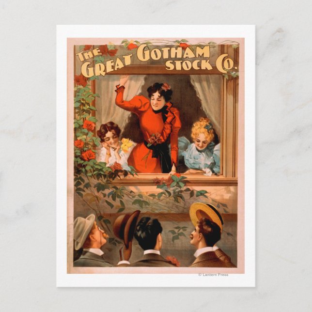 The Great Gotham Stock Co. Theatre Poster Postcard (Front)