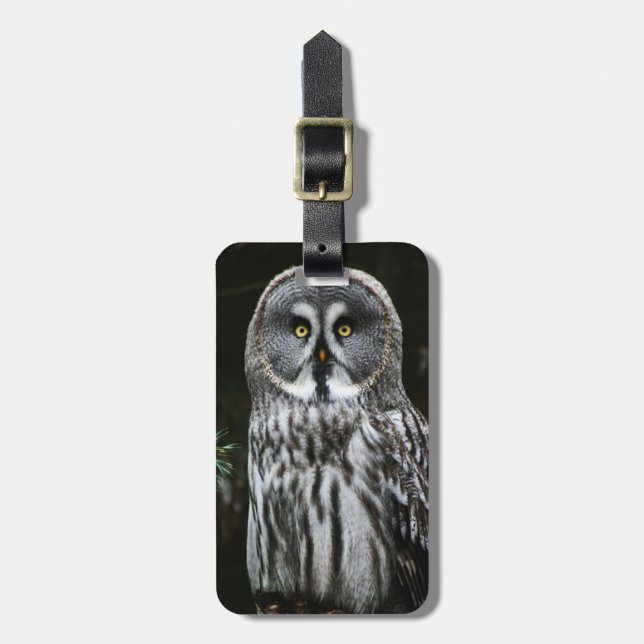 The Great Grey Owl cd ltcna Luggage Tag (Front Vertical)