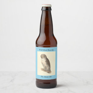 The Great Grey Owl (Strix nebulosa) NY Bird Image Beer Bottle Label