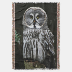 The Great Grey Owl tbcn Throw Blanket