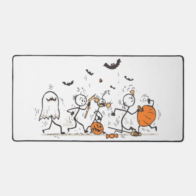 The Great Halloween Candy Fight – Playful Stick Desk Mat (Front)