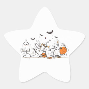 The Great Halloween Candy Fight – Playful Stick Star Sticker