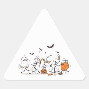 The Great Halloween Candy Fight – Playful Stick Triangle Sticker