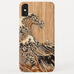 The Great Hokusai Wave Bamboo Wood Inlay Style iPhone XS Max Case<br><div class="desc">A custom design inspired by the Great Wave of Kanagawa painted by ancient Japanese artist Hokusai. It is rendered as to look like an intricate Bamboo Wood inlay decor. Sounds good, a great gift idea. Use the "Ask this Designer" link to contact us with your special design requests or for...</div>
