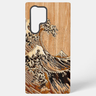 The Great Hokusai Wave Bamboo Wood Inlay Style Samsung Galaxy Case