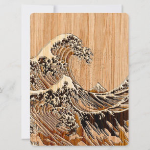 The Great Hokusai Wave Bamboo Wood Style