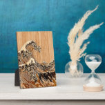 The Great Hokusai Wave Bamboo Wood Style Accent Plaque<br><div class="desc">A custom design inspired by the Great Wave of Kanagawa painted by ancient Japanese artist Hokusai. It is rendered as to look like an intricate Bamboo Wood inlay decor background. Sounds good, a great gift idea. Use the "Ask this Designer" link to contact us with your special design requests or...</div>