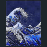The Great Hokusai Wave chrome carbon fibre styles Flyer<br><div class="desc">A custom design inspired by the Great Wave of Kanagawa painted by ancient Japanese artist Hokusai. It is rendered in a vibrant art style. Sounds good, a great gift idea. Use the "Ask this Designer" link to contact us with your special design requests or for some assistance with any of...</div>