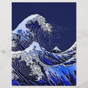 The Great Hokusai Wave chrome carbon fibre styles Flyer