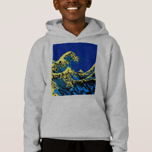 The Great Hokusai Wave in Blue Pop Art Style