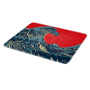 The Great Hokusai Wave in Hope Art Style Cutting Board