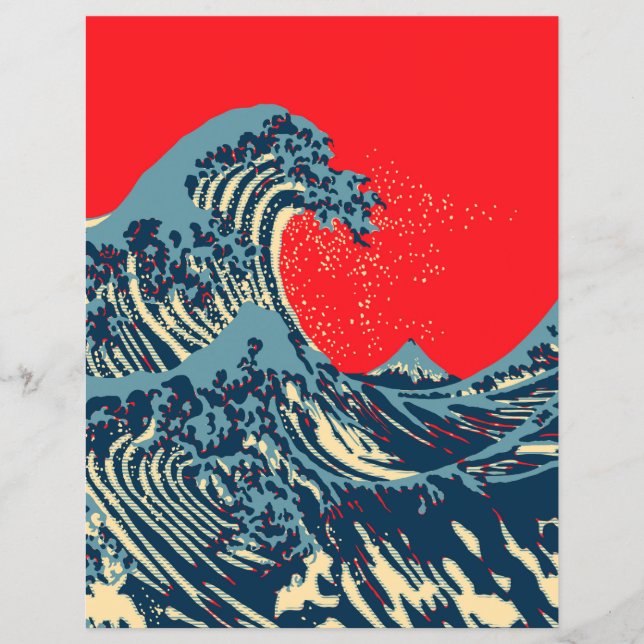 The Great Hokusai Wave in Hope Art Style Flyer (Front)