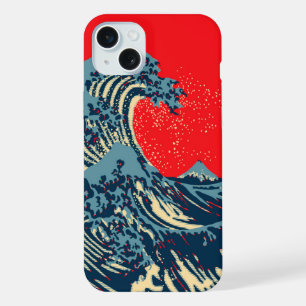 The Great Hokusai Wave in Hope Art Style iPhone 15 Plus Case