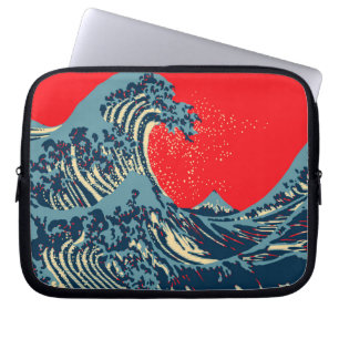 The Great Hokusai Wave in Hope Art Style Laptop Sleeve