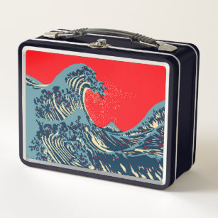 The Great Hokusai Wave in Hope Art Style Metal Lunch Box