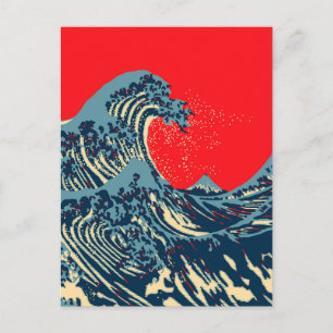 The Great Hokusai Wave in Hope Art Style Postcard