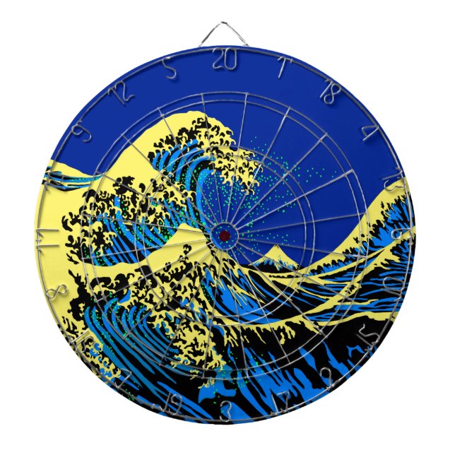 The Great Hokusai Wave in Pop Art Style Accent Dartboard (Front)