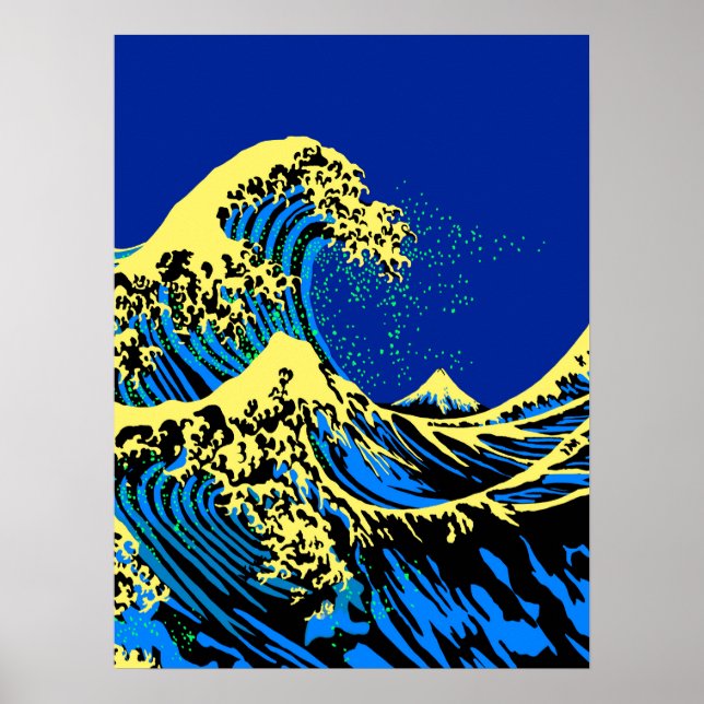 The Great Hokusai Wave in Pop Art Style Accent Poster (Front)