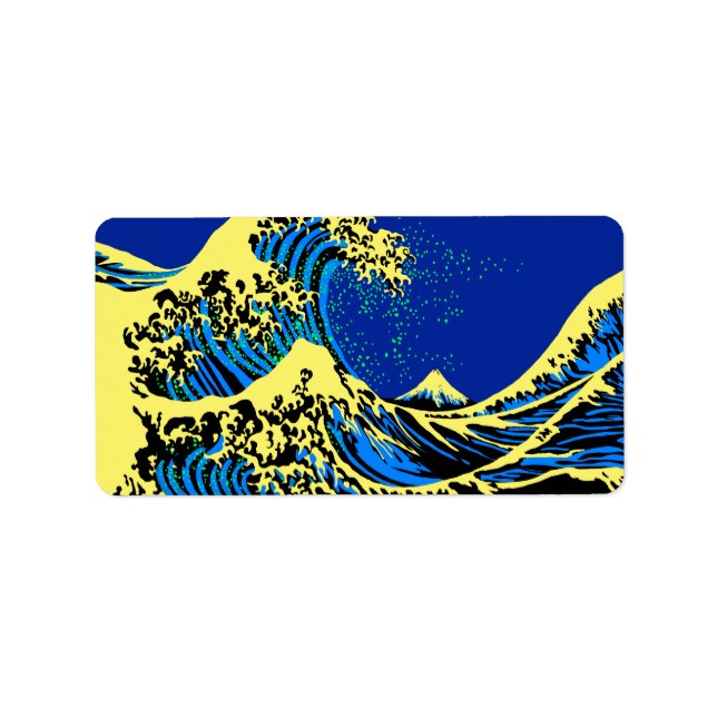 The Great Hokusai Wave in Pop Art Style Decor Label (Front)