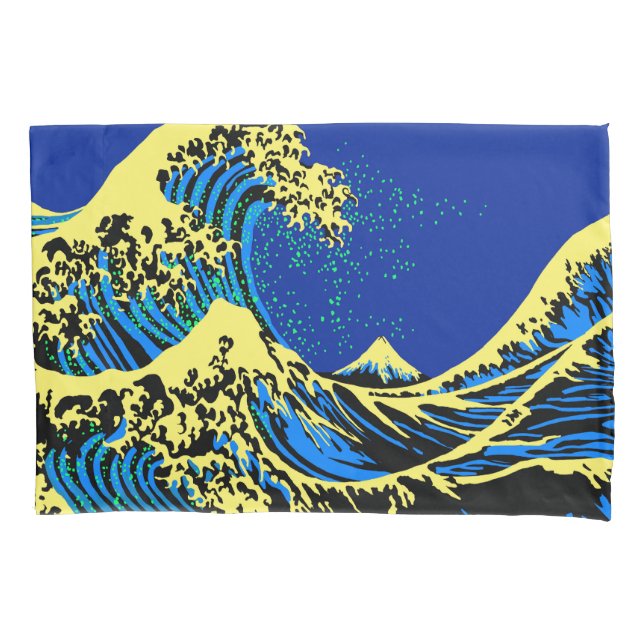 The Great Hokusai Wave in Pop Art Style Pillowcase (Front-Left)