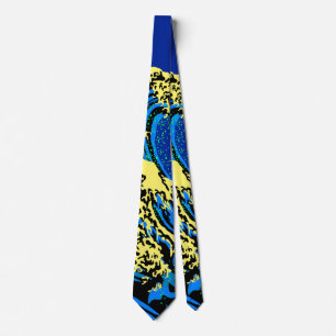 The Great Hokusai Wave in Pop Art Style Tie