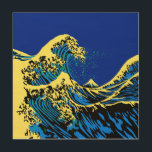 The Great Hokusai Wave in Pop Blue Wood Wall Art<br><div class="desc">A custom design inspired by the Great Wave of Kanagawa painted by ancient Japanese artist Hokusai. It is rendered in a vibrant blue and yellow pop art style. Sounds good, a great device skin gift idea. Use the "Ask this Designer" link to contact us with your special design requests or...</div>