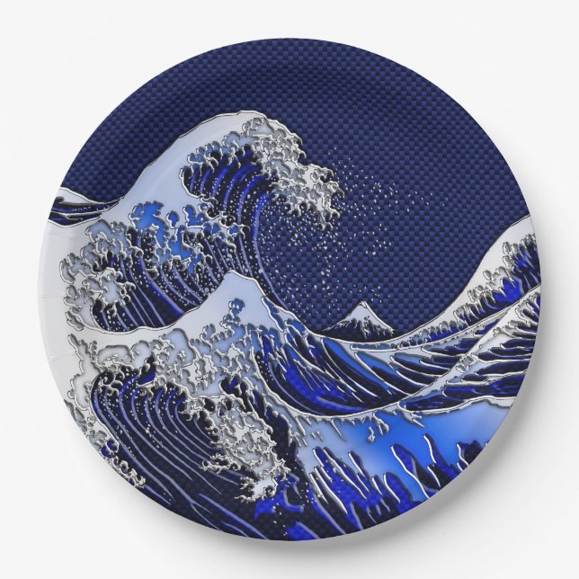 The Great Hokusai Wave Modern styles Paper Plate (Front)