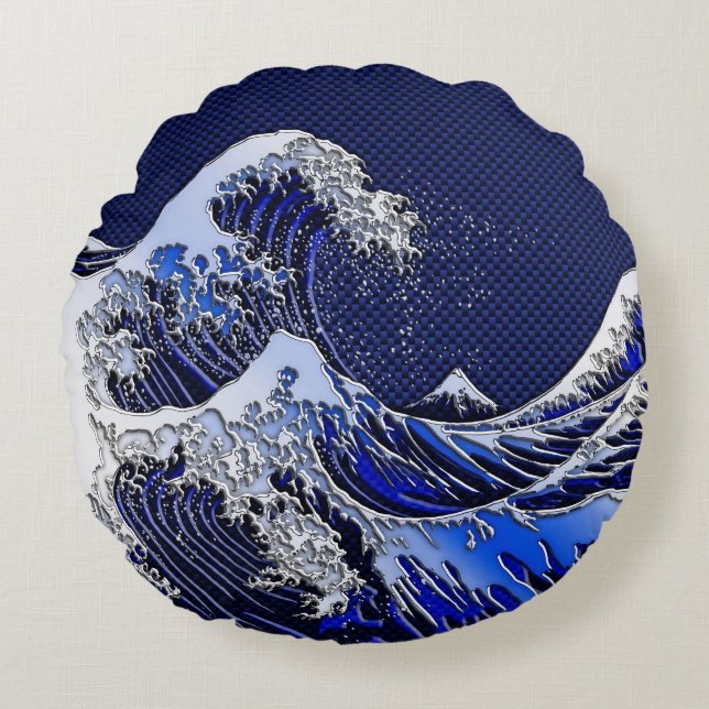 The Great Hokusai Wave Modern styles Round Cushion (Front)
