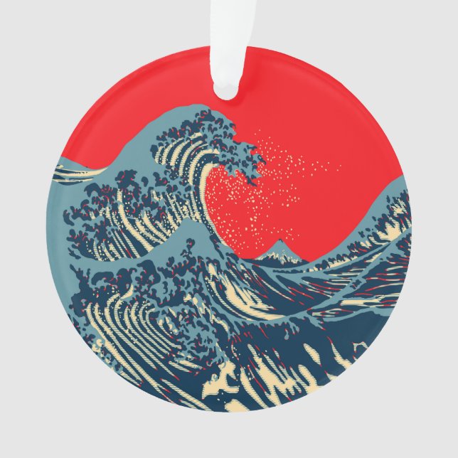 The Great Hokusai Wave Pop Decor Ornament (Front)