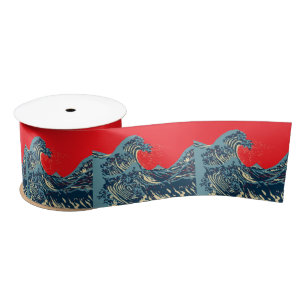 The Great Hokusai Wave Pop Decor Satin Ribbon