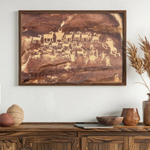 The Great Hunt Panel Pictograph 9 Mile Canyon Utah Poster