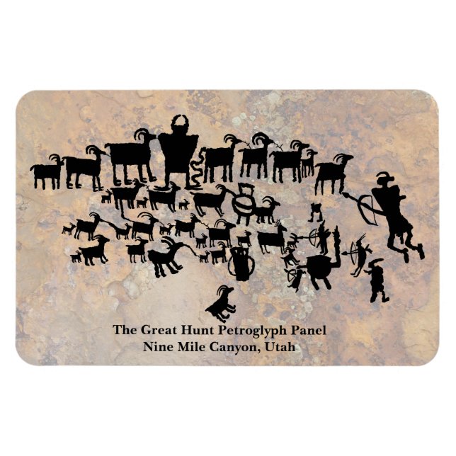 The Great Hunt Petroglyph Panel Magnet (Horizontal)