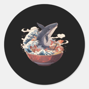 The Great Kanagawa Wave Whale Japanese Ra Classic Round Sticker