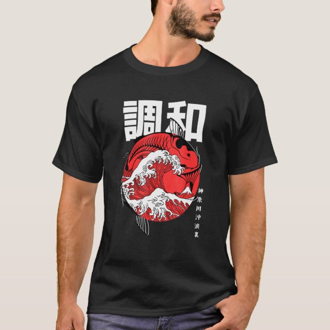 The Great Koi Off Kanagawa Fish Great Wave T-Shirt (Front)