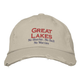 The Great Lake State no sharks salt worries Embroidered Hat