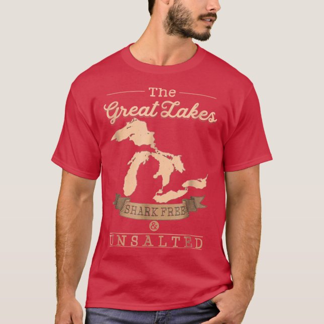 The Great Lakes Free Unsalted Michigan Gift T-Shirt (Front)