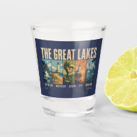 The Great Lakes Landmarks Illustration Vintage
