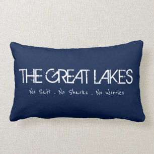 The Great Lakes, Michigan humour Lumbar Cushion