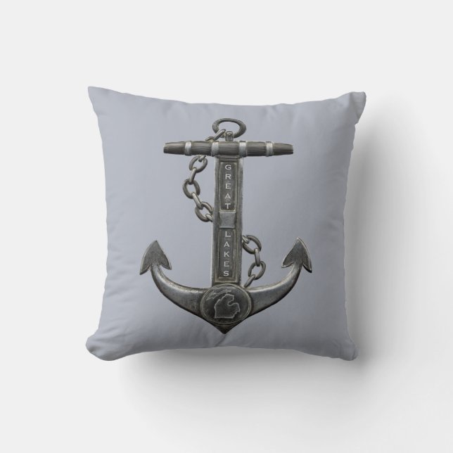 The Great Lakes nautical anchor  Cushion (Front)