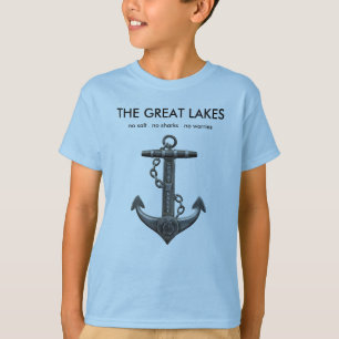 The Great Lakes, nautical anchor design   T-Shirt