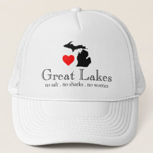 The Great Lakes no salt sharks worries Trucker Hat