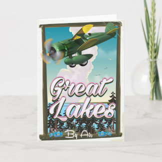 The Great Lakes plane travel poster Holiday Card