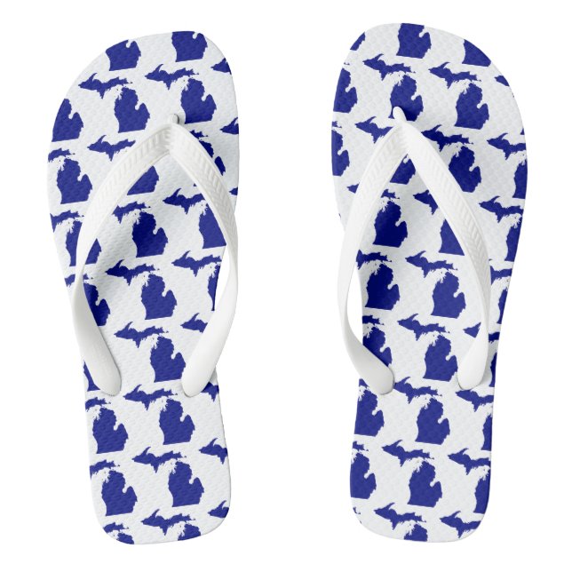 The Great Lakes, smitten with the mitten, Michigan Flip Flops (Footbed)