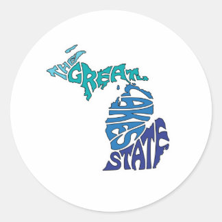 The Great Lakes State - Michigan Classic Round Sti Classic Round Sticker